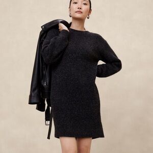 Banana Republic Tinsel Mini Sweater Dress Black With Colored Tinsel XS NWT